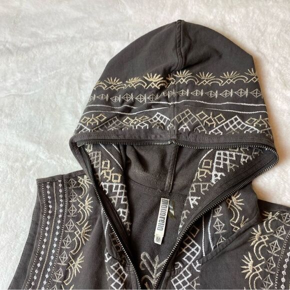 Monoreno Gray Sleeveless Hooded Full Zip Dress Size Medium - Picture 6 of 10